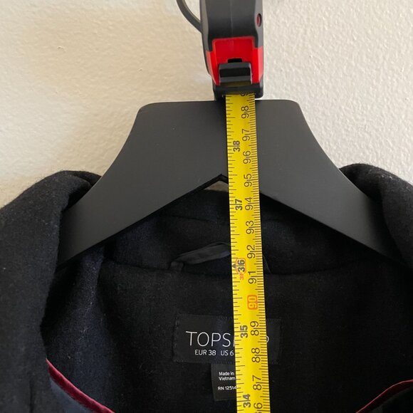 TopShop Black Coat Silver Asymmetrical Zipper - Picture 16 of 16